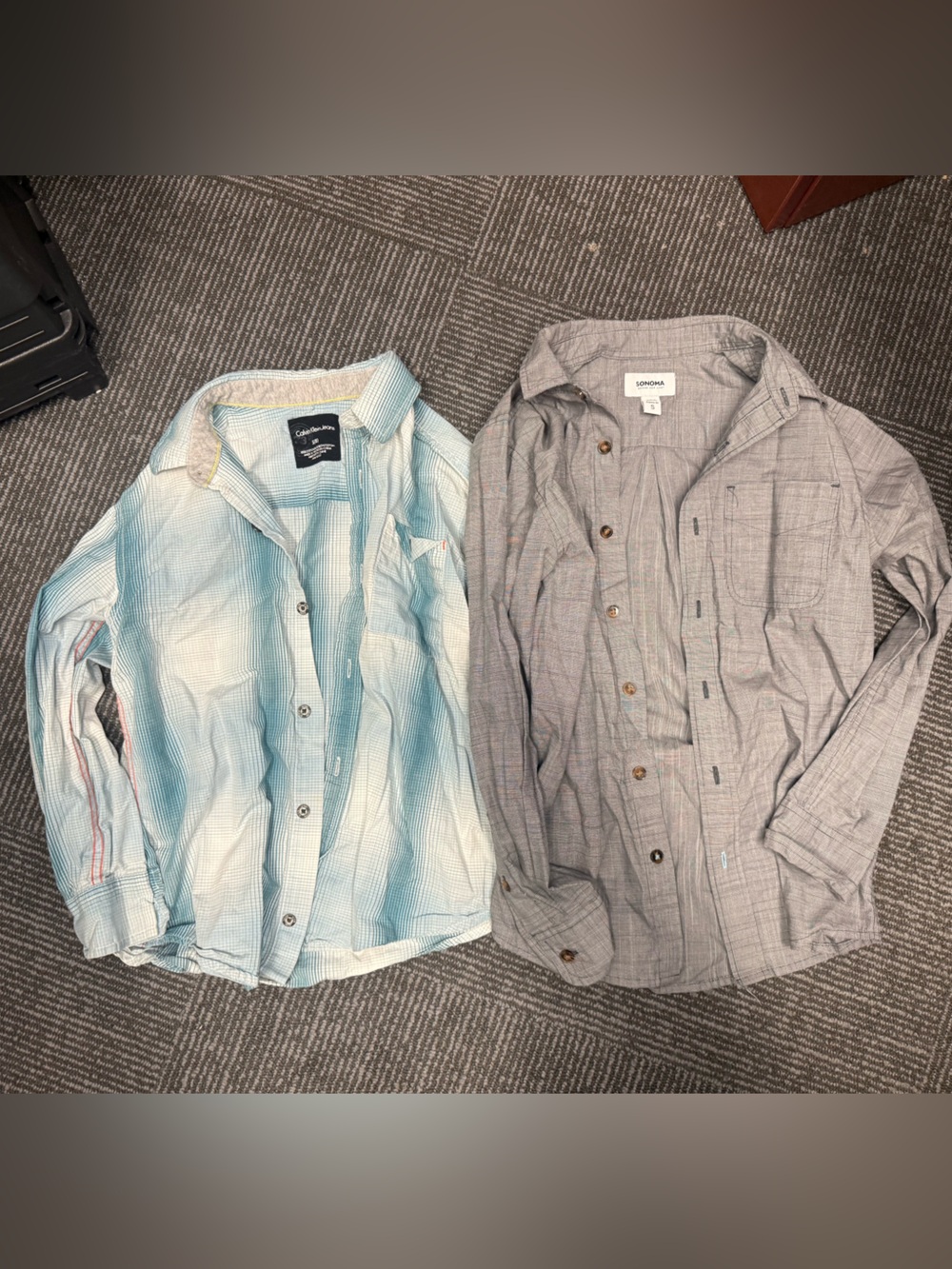 SONOMA and Calvin Kline jeans, button-down, collared shirts, boys size small